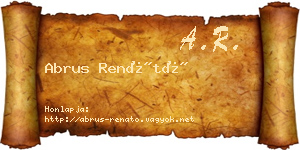 Abrus Renátó névjegykártya